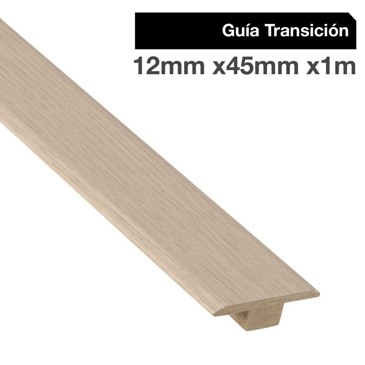 MAFORSA - Pack 2 unidades Guía de Transición MDF Roble Castellón 45 mm 1.2x100 cm