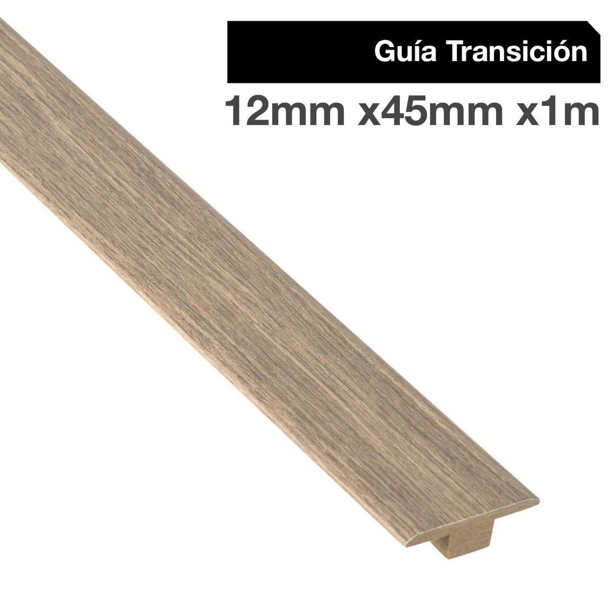 MAFORSA - Pack 2 unidades Guía de Transición MDF Roble Crudo 45 mm 1.2x100 cm