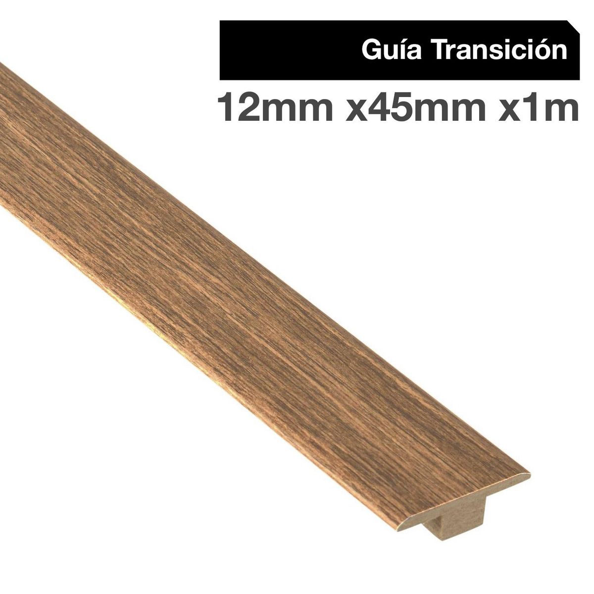 MAFORSA - Pack 2 unidades Guía de Transición MDF Roble 45 mm 1.2x100 cm