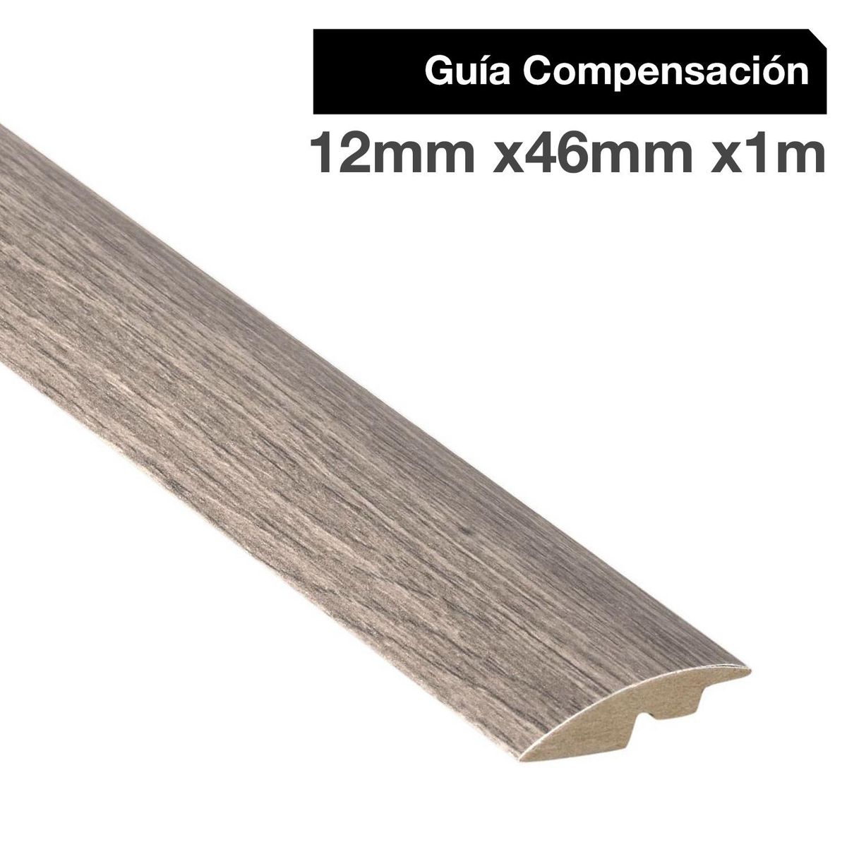 MAFORSA - Pack 2 unidades Guía de Compensación MDF Roble Gris 46 mm 1.2x100 cm