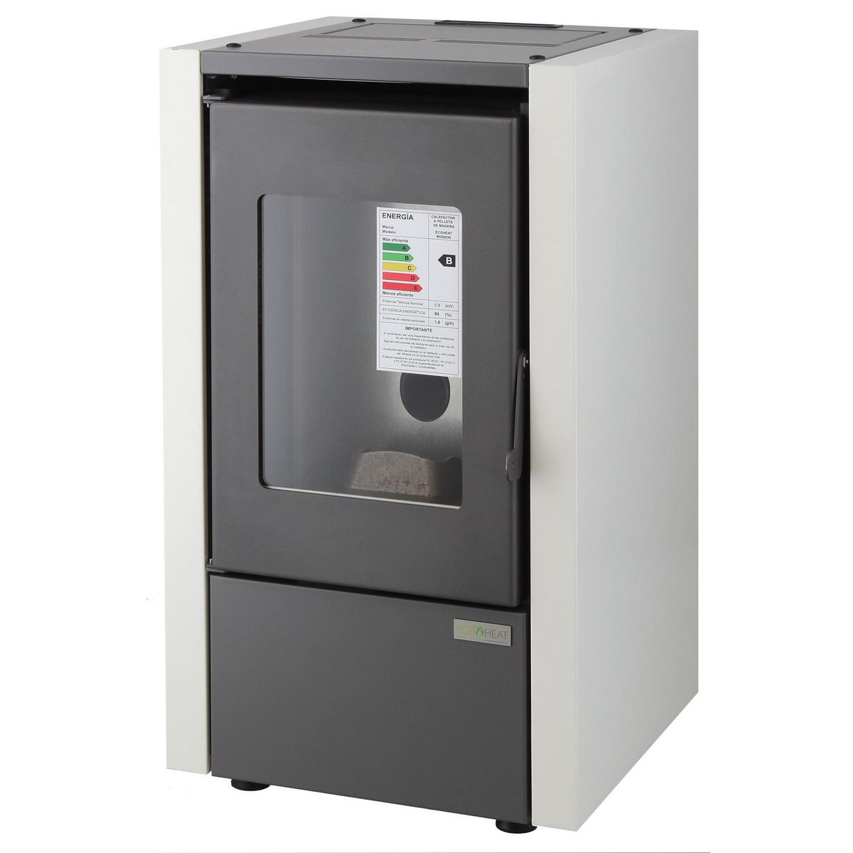ECOHEAT - Estufa Pellet Mignon Blanca 