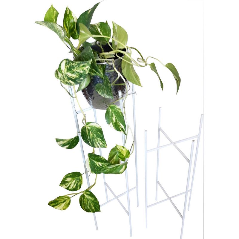 RUBUS - Portamacetero de Metal Cruzada 70 cm Blanco