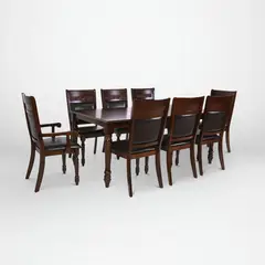 CIC - Juego Comedor Newcordobes 8 Sillas/2 Sitiales Mesa Rectangular 106x76x180 cm Café