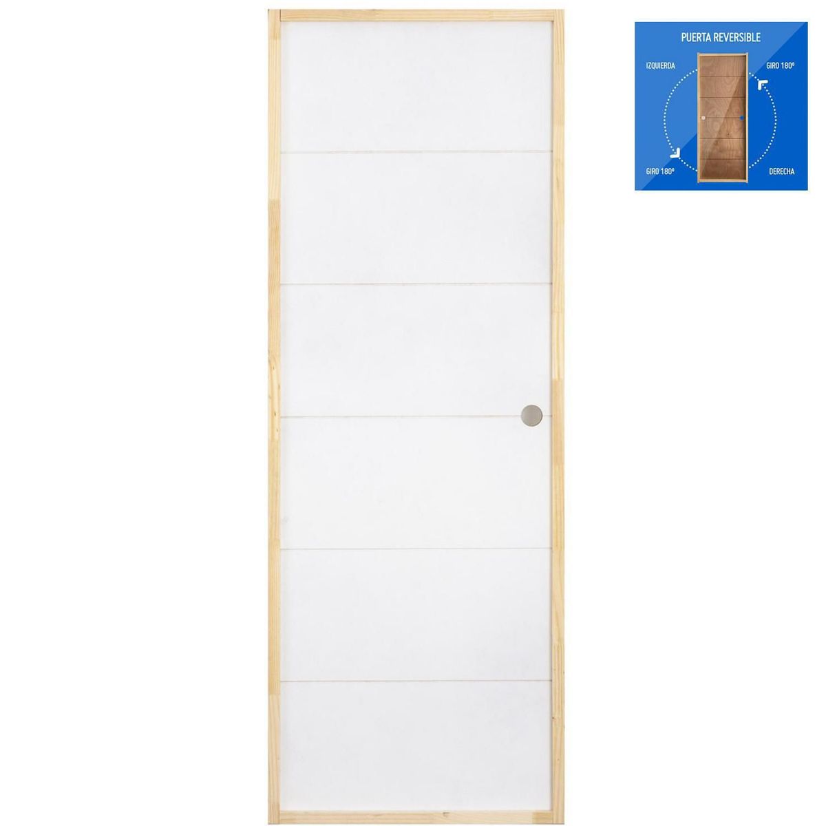 Puerta Terciado Huilo precolgada Dual con perforación blanca, marca MAFORSA - Foto Principal