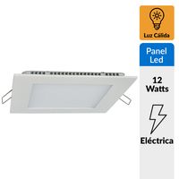 Panel LED embutido cuadrado 12W cálido
