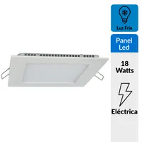 Panel LED embutido cuadrado 18W frío