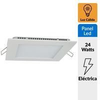 Panel LED embutido cuadrado 24W cálido