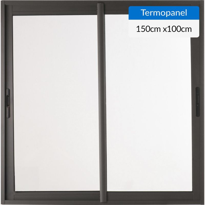TERMOHOME - Ventana corredera 150x100 cm termopanel aluminio grafito