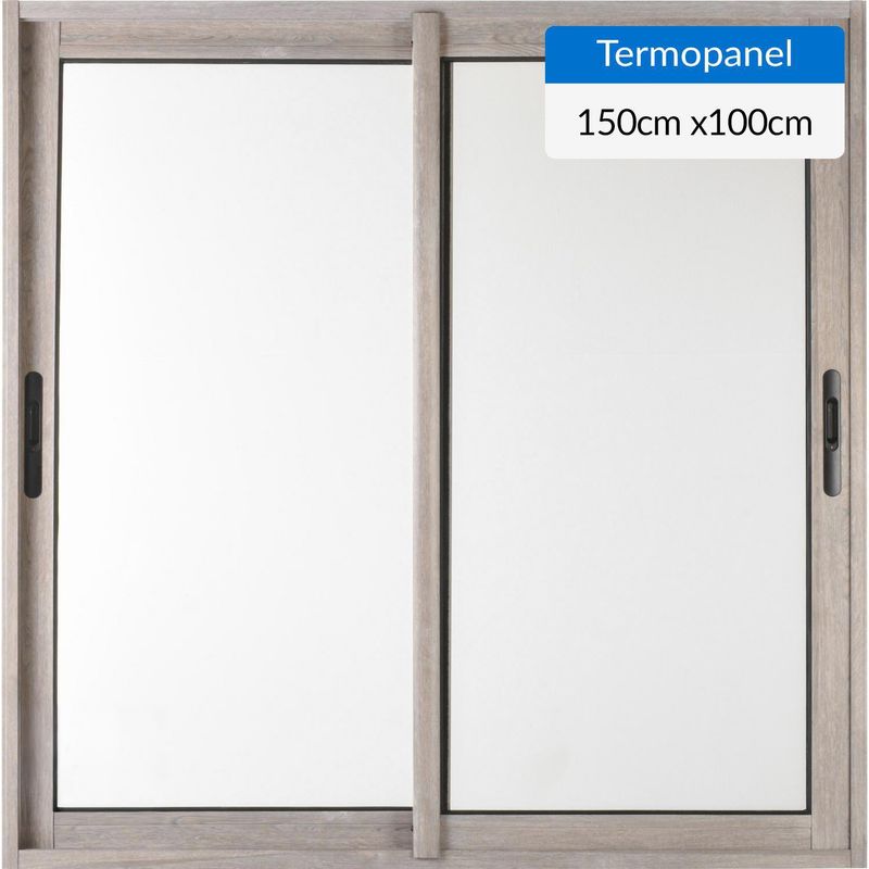 TERMOHOME - Ventana corredera 150x100 cm termopanel aluminio ceniza
