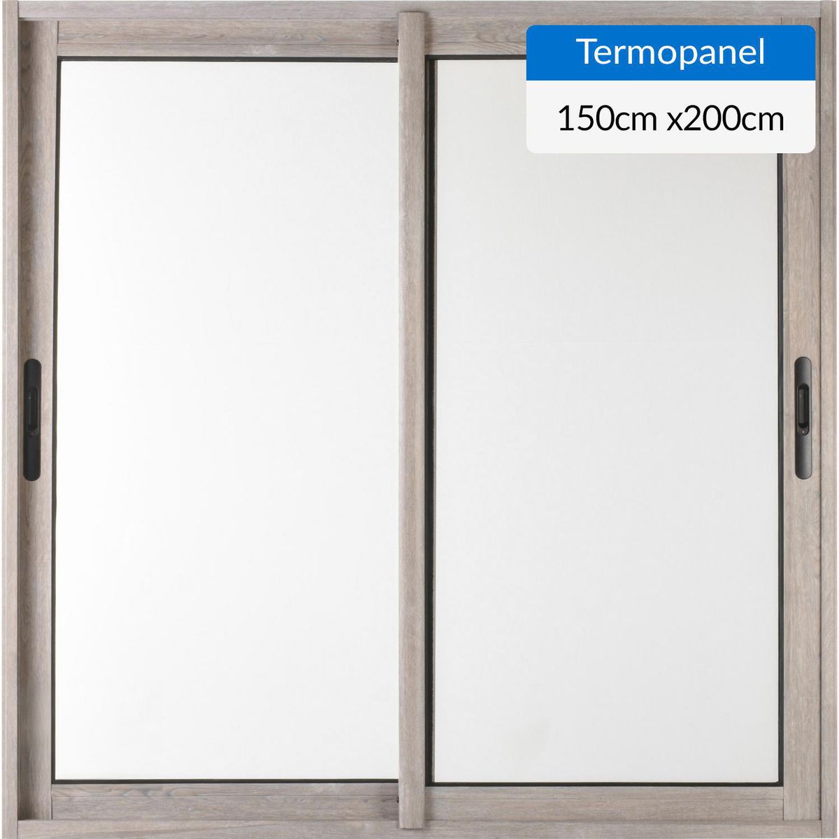 TERMOHOME - Ventana corredera 150x200 cm termopanel aluminio ceniza