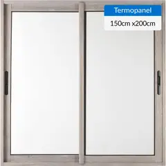 TERMOHOME - Ventana corredera 150x200 cm termopanel aluminio ceniza