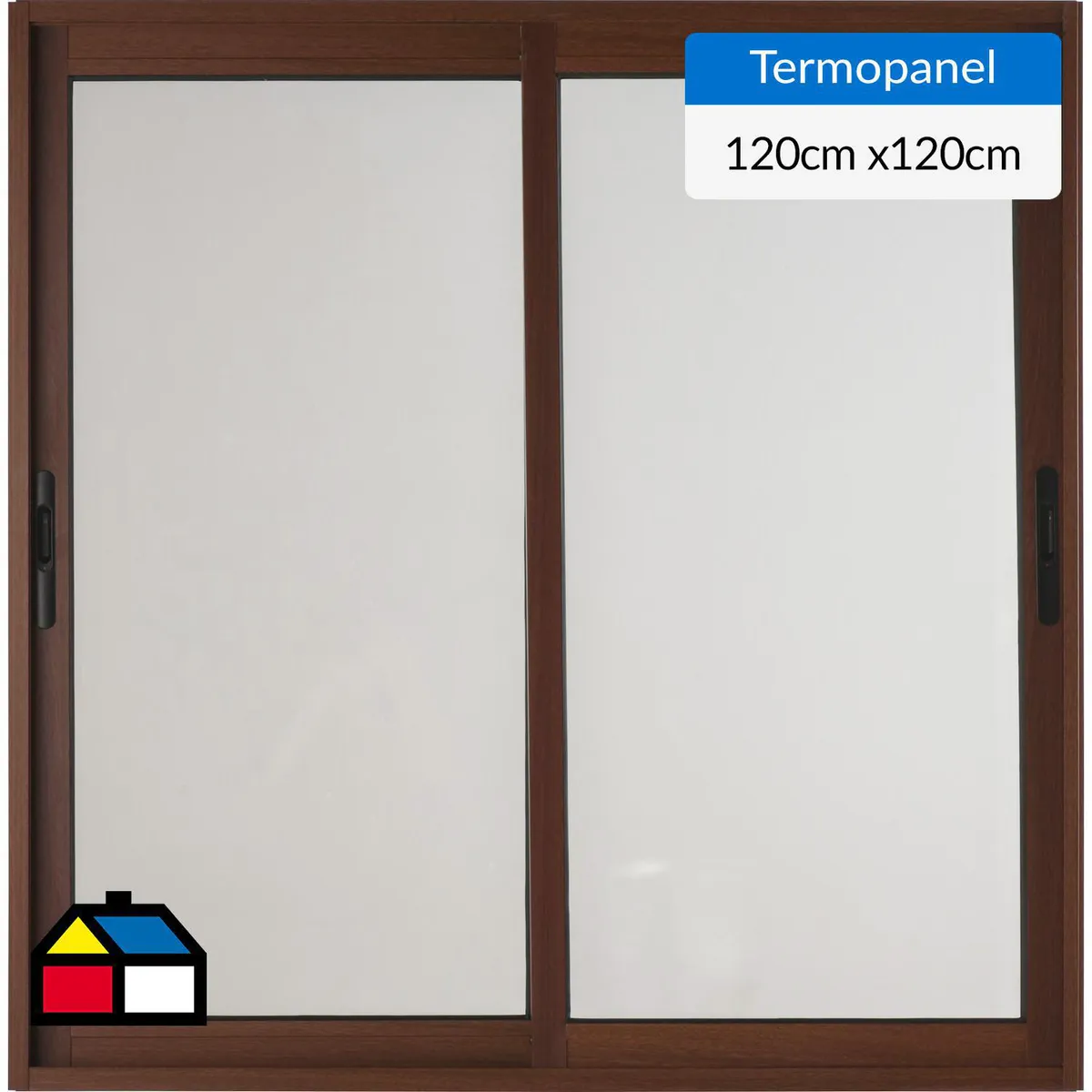 TERMOHOME - Ventana corredera 120x120 cm termopanel aluminio roble