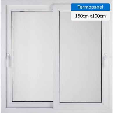 Ventana corredera 150x100 cm termopanel PVC blanco