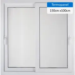 TERMOHOME - Ventana corredera 150x100 cm termopanel PVC blanco