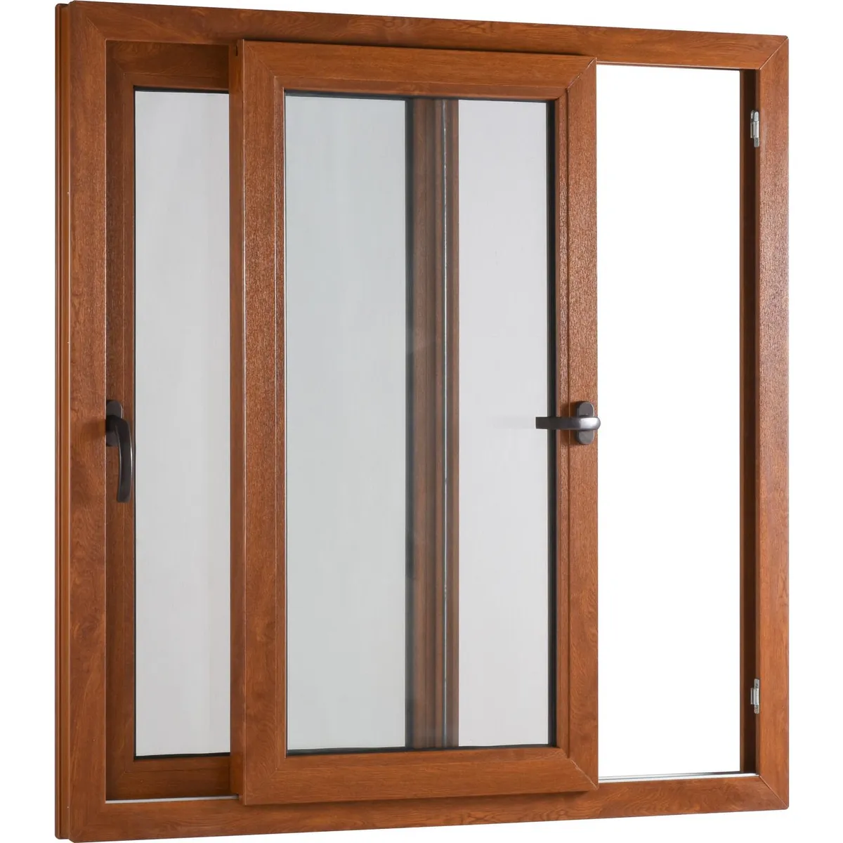 TERMOHOME - Ventana corredera 140x120 cm termopanel PVC roble