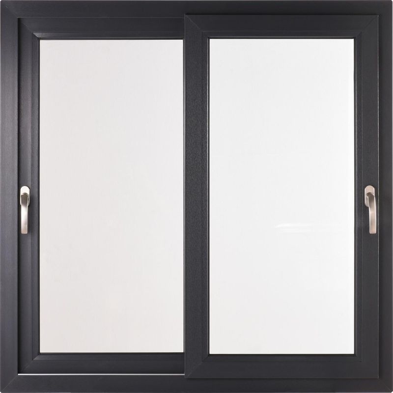 TERMOHOME - Ventana corredera 100x100 cm termopanel PVC grafito