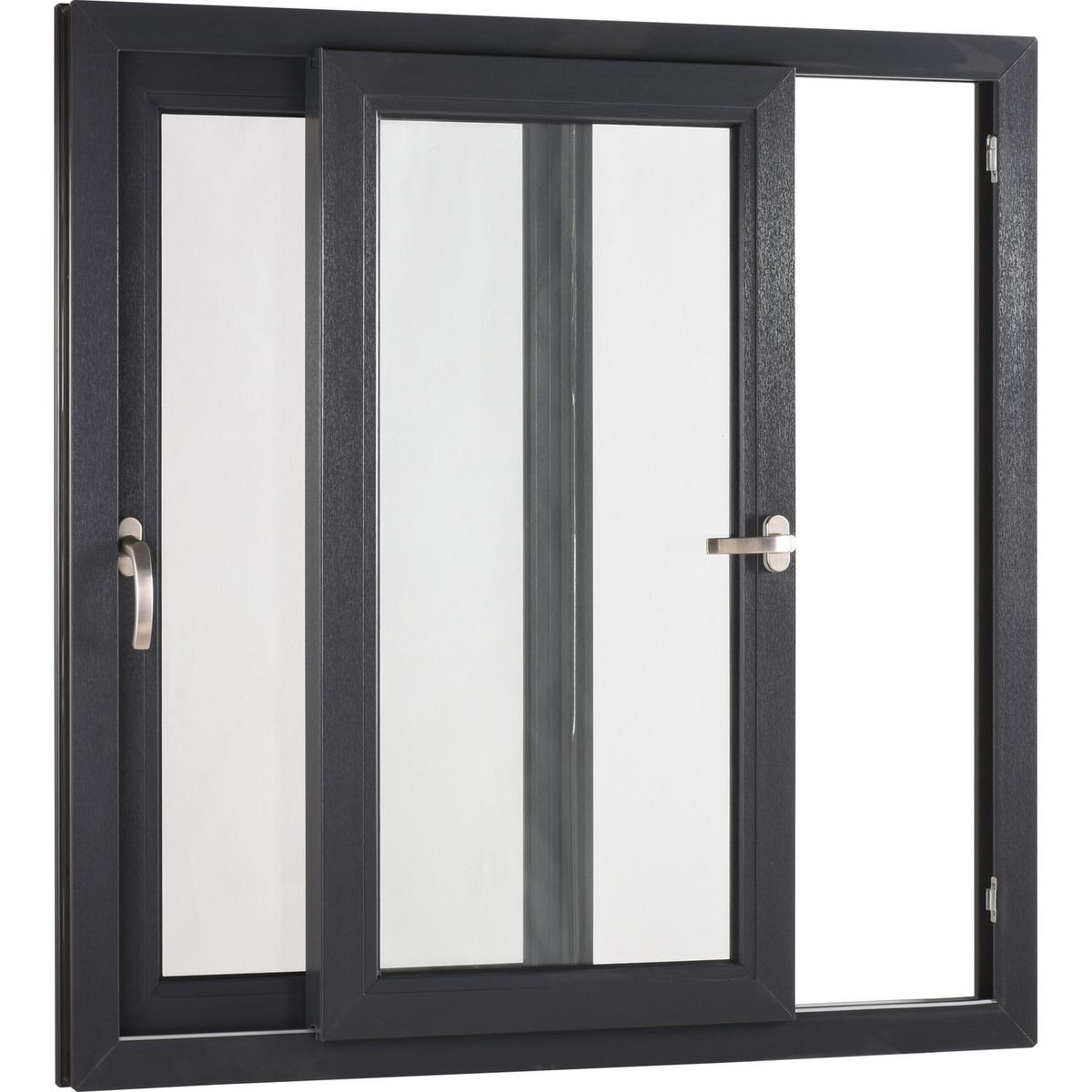 TERMOHOME - Ventana corredera 100x100 cm termopanel PVC grafito