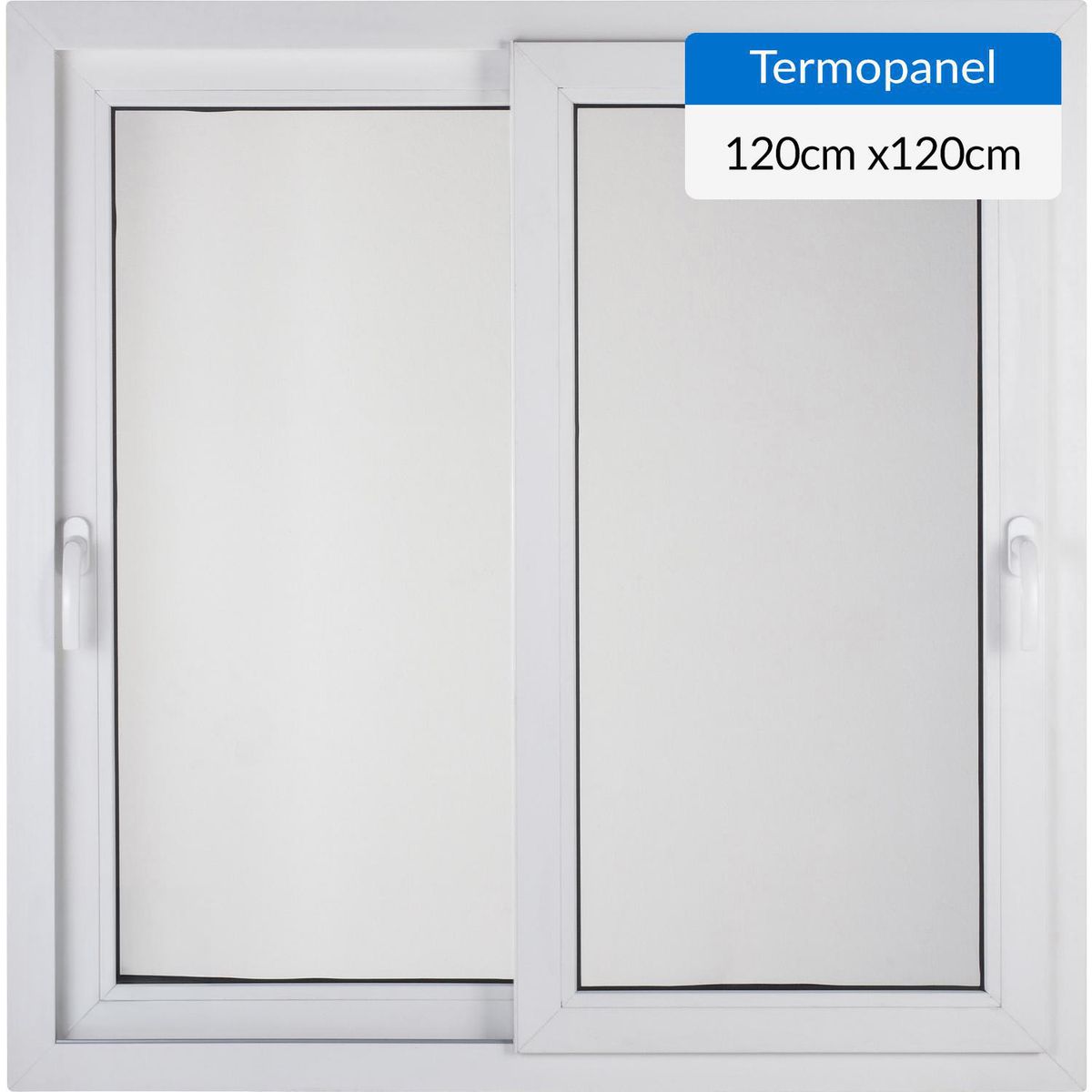 TERMOHOME - Ventana corredera 120x120 cm termopanel PVC blanco