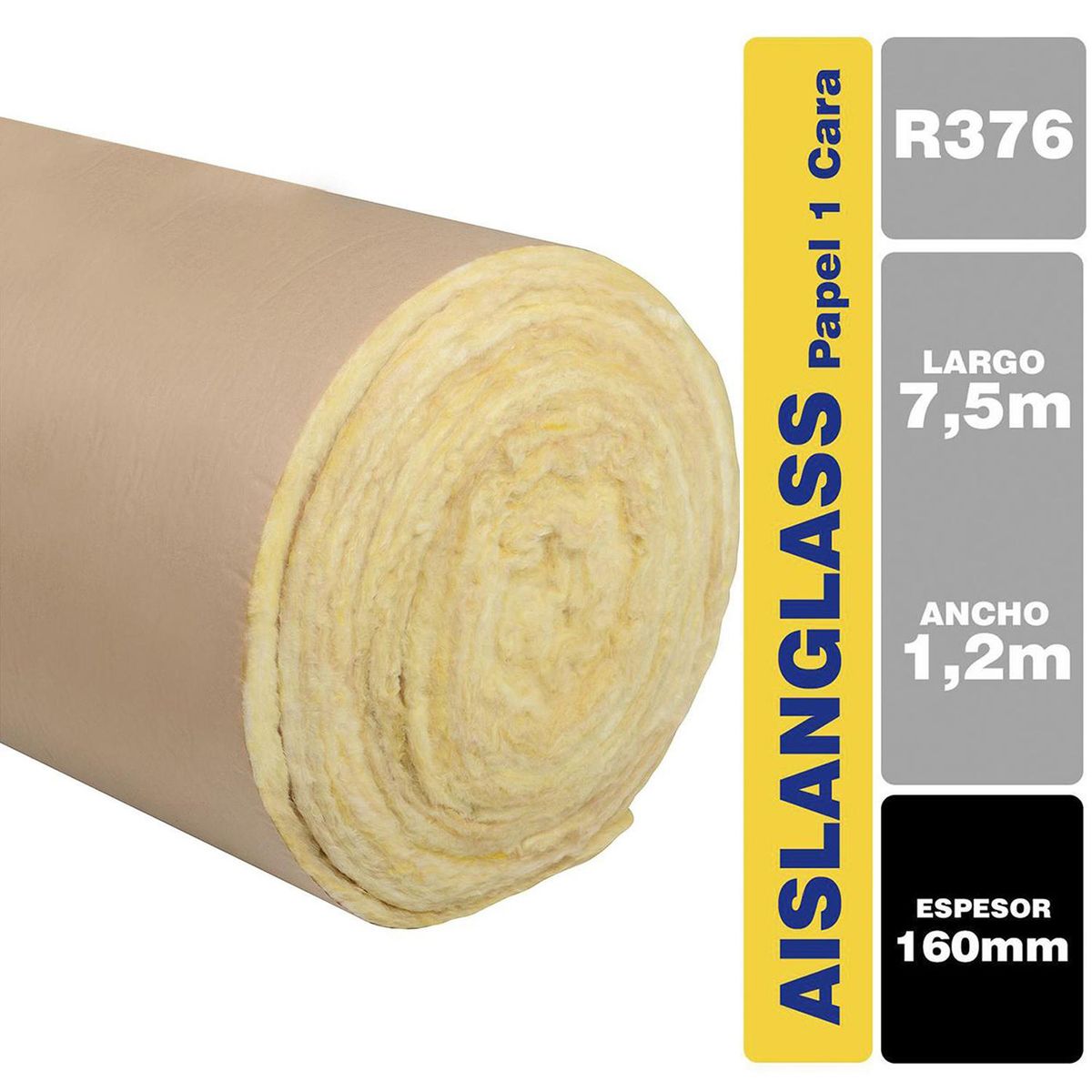 AISLANGLASS - Rollo p-kraft 1 cara 160mm R100/376 1.2 x7.5 m