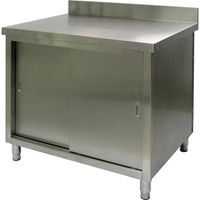 Mesón Cerrado 90X66X85 Cm Con Respaldo Y Repisa