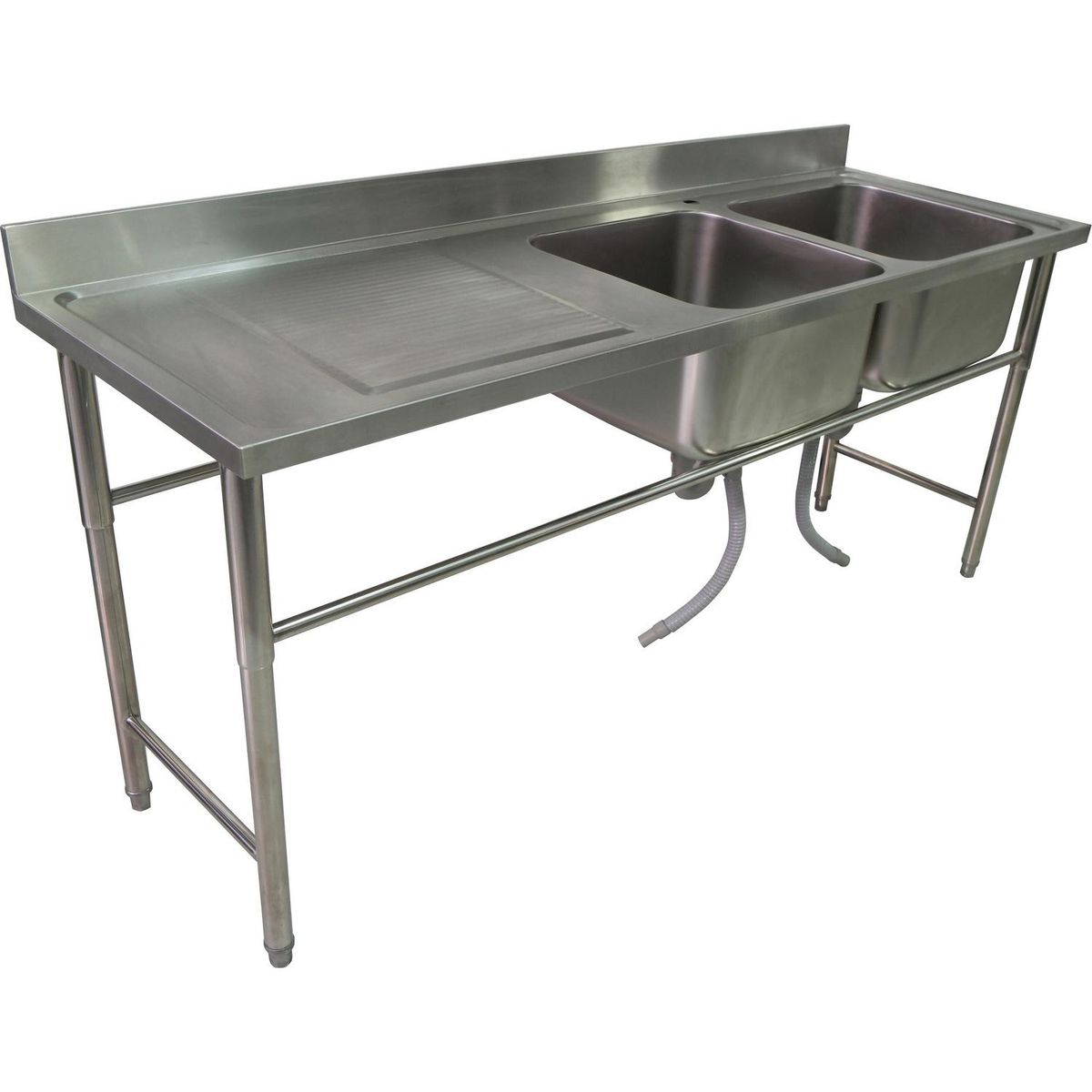 MAIGAS - Lavafondo con Secador Izquierdo 2 Cubeta(s) 200x85x66 cm Acero inoxidable