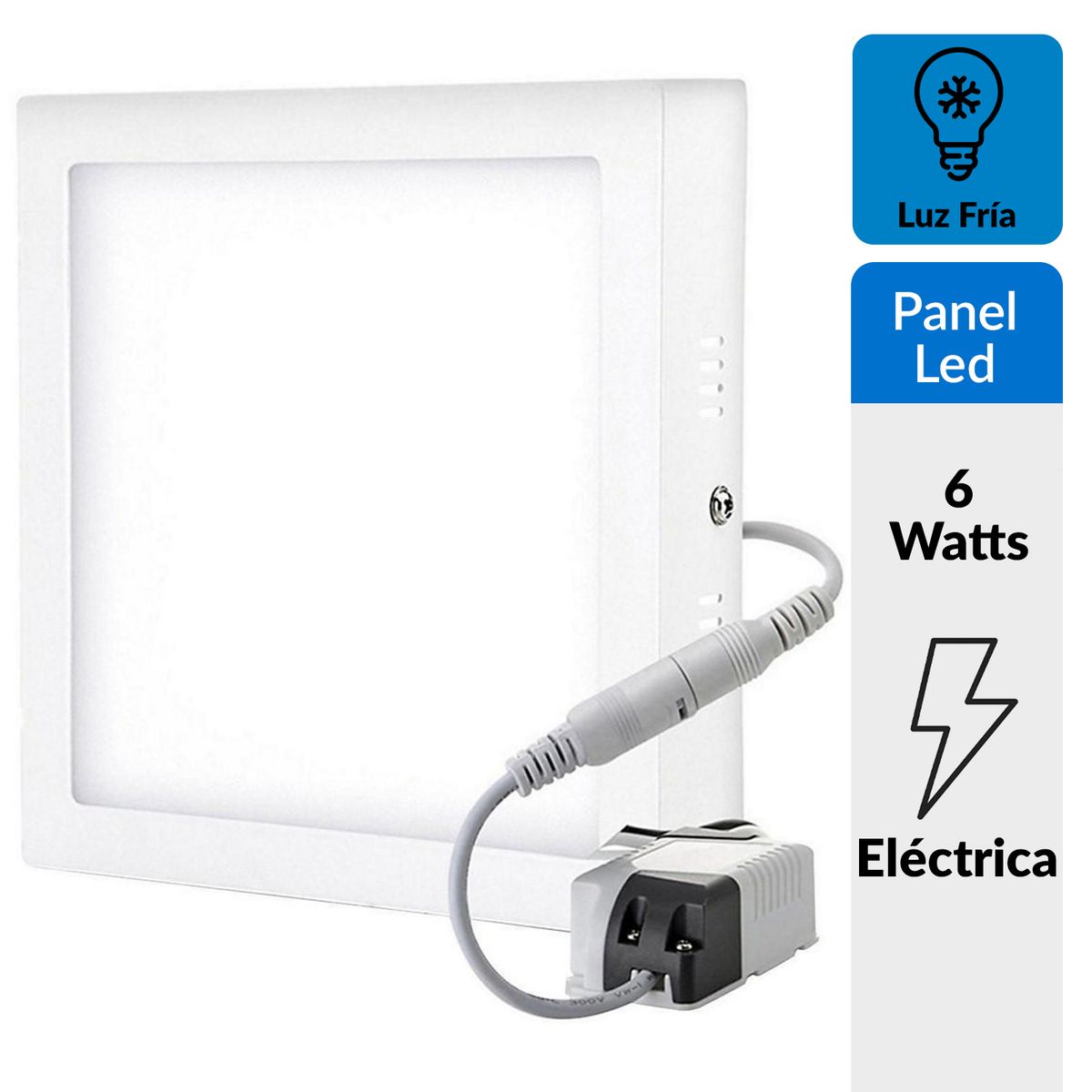 Panel Led sobrepuesto cuadrado 6 W frío, marca HB LEDS - Foto Principal