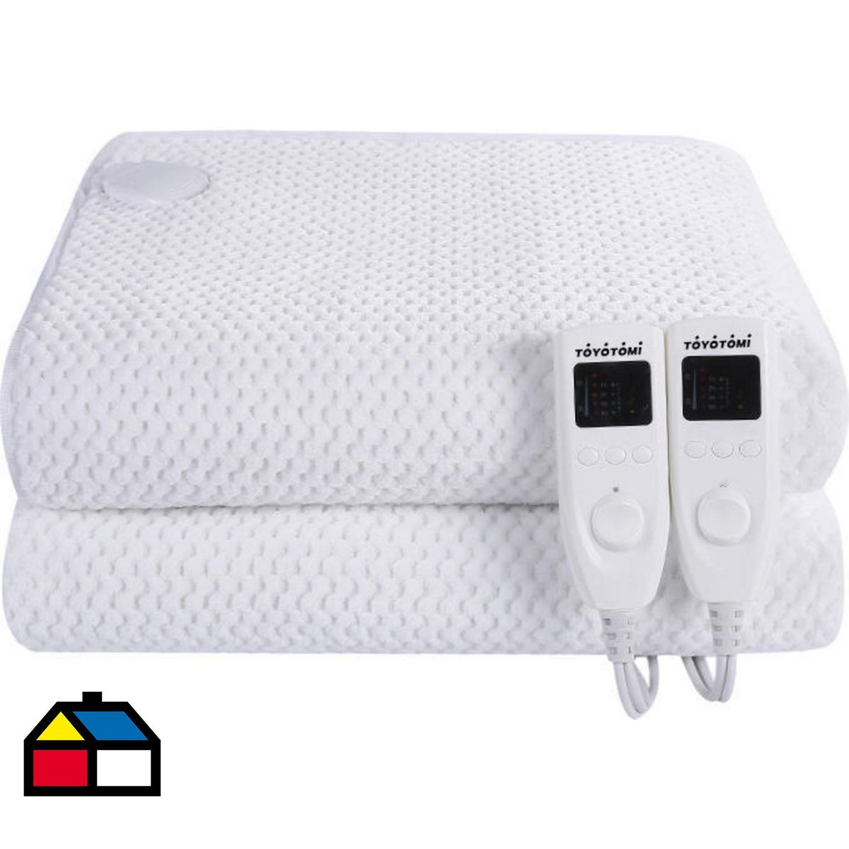 TOYOTOMI - Calientacamas c/2 Zonas Independientes Eléctrica Coral Fleece 2 plazas 75 W Blanco