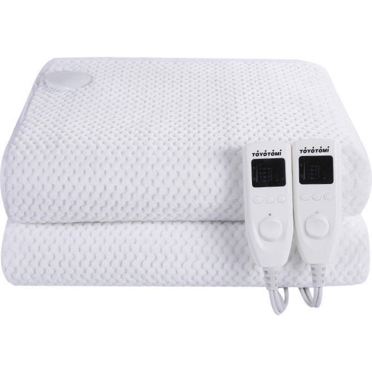 TOYOTOMI - Calientacamas c/2 Zonas Independientes Eléctrica Coral Fleece 2 plazas 75 W Blanco