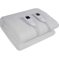 Calientacamas c/2 Zonas Independientes Eléctrica Lana Sintética 2 plazas 75 W Blanco