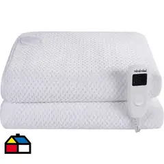 TOYOTOMI - Calientacamas c/2 Zonas Independientes Eléctrica Coral Fleece 1 plaza 75 W Blanco