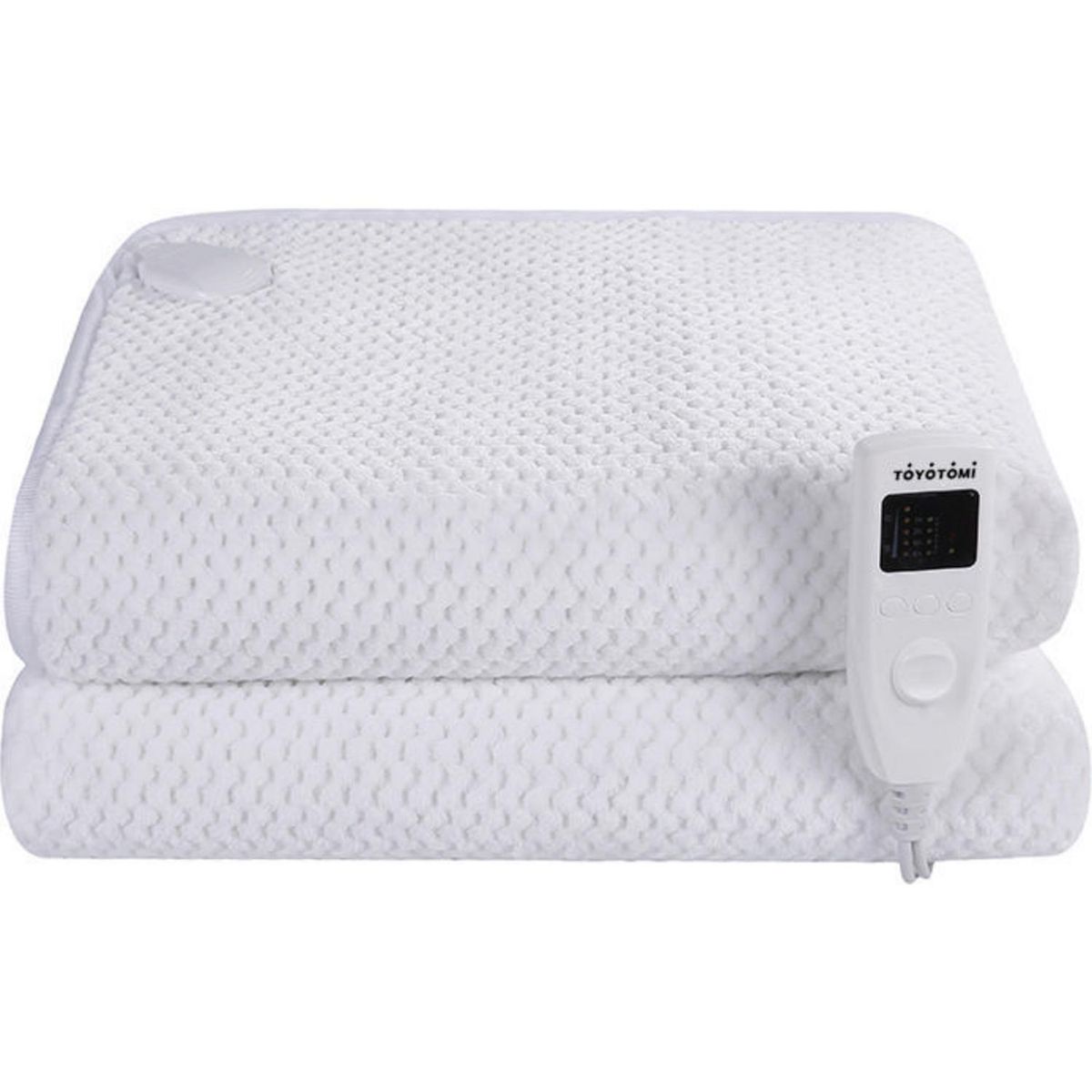 TOYOTOMI - Calientacamas c/2 Zonas Independientes Eléctrica Coral Fleece 1 plaza 75 W Blanco