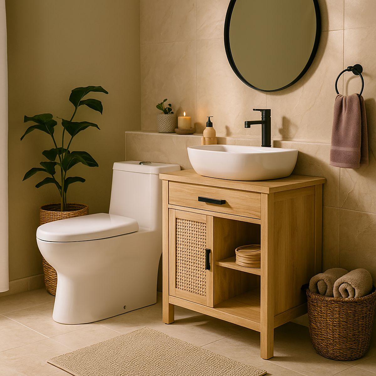 DOMSA - Sanitario One piece a Piso 30,5 cm 6 Litros SD8005-200-B Blanco