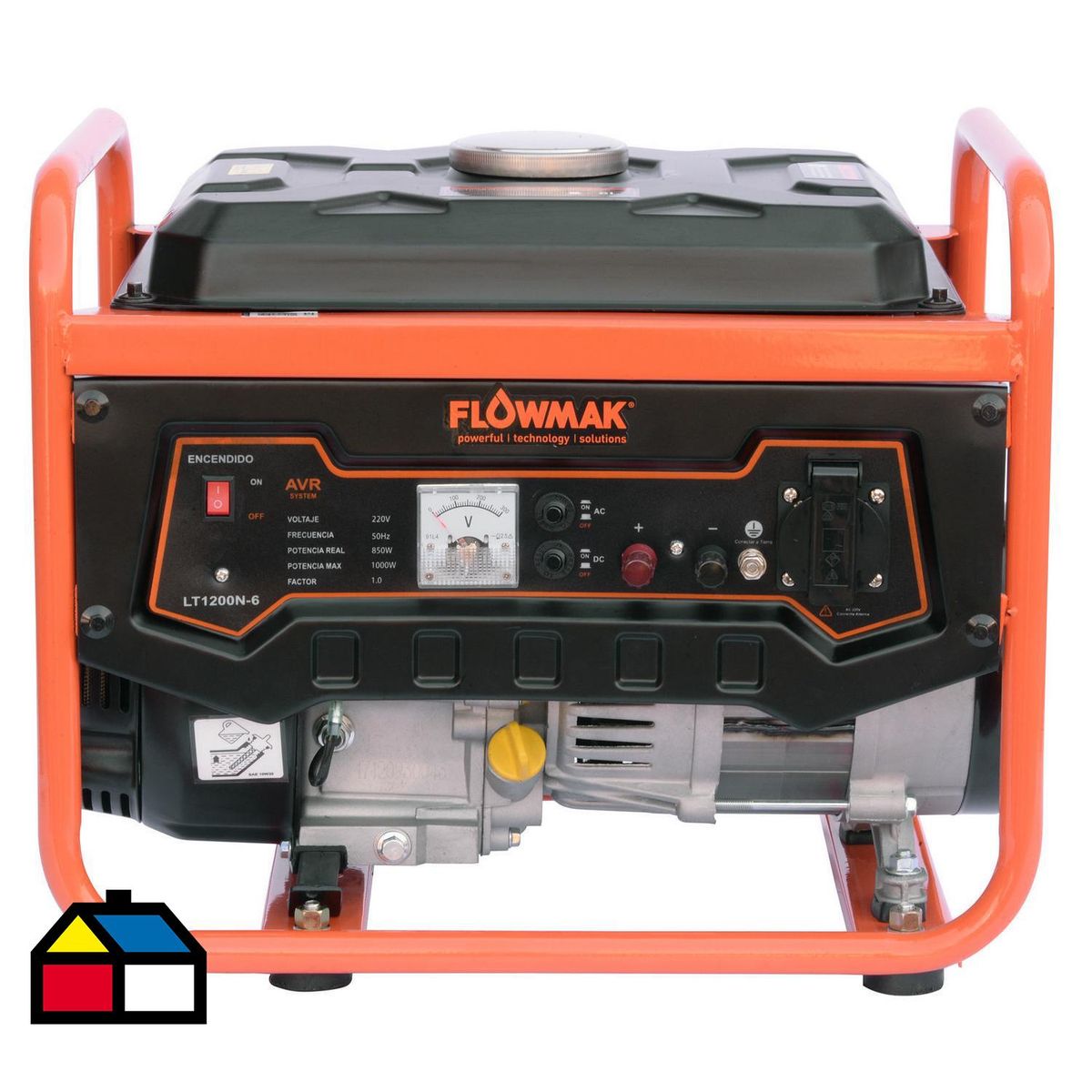 FLOWMAK - Generador Eléctrico a Gasolina Partida Manual 1000 W 6 l