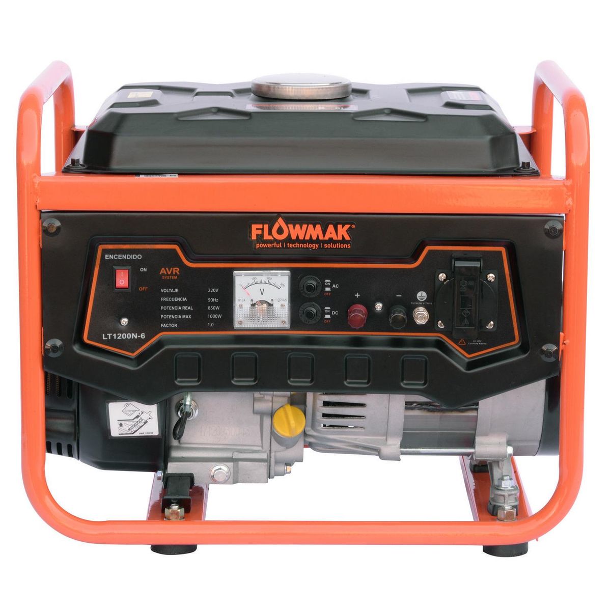 FLOWMAK - Generador Eléctrico a Gasolina Partida Manual 1000 W 6 l
