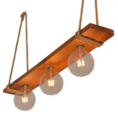 HB LEDS - Lámpara colgante cielo madera 3 luces