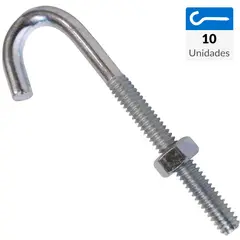 MAMUT - Gancho J 1/4"x2 1/2" 10 unidades