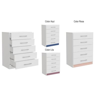Cmoda 5 cajones mod Y215 blanca 4x1