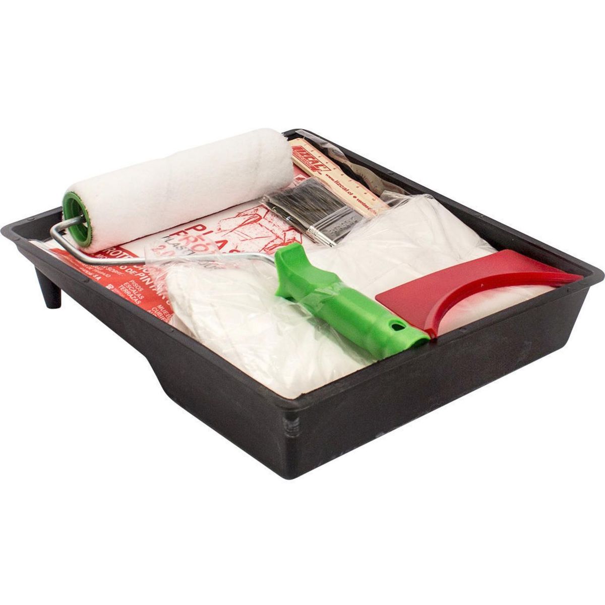 LIZCAL - Kit Bandeja Rodillo 18 cm/Brocha Buzo/Cobertor y Accesorios