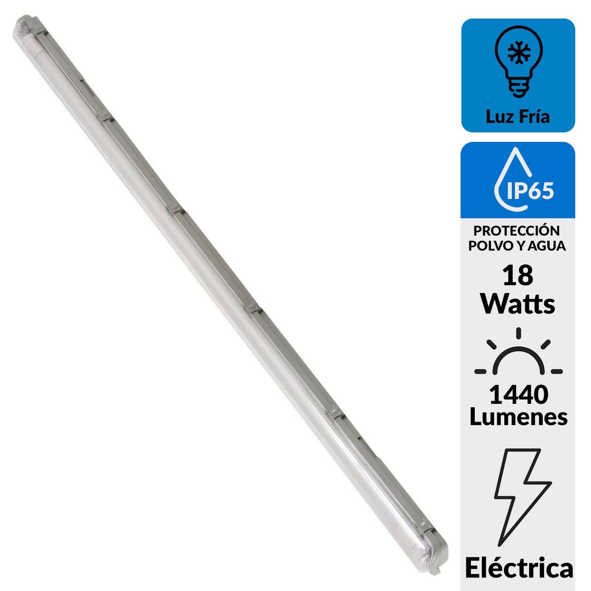 DRL - Estanco Led 1x18 W con tubo T8