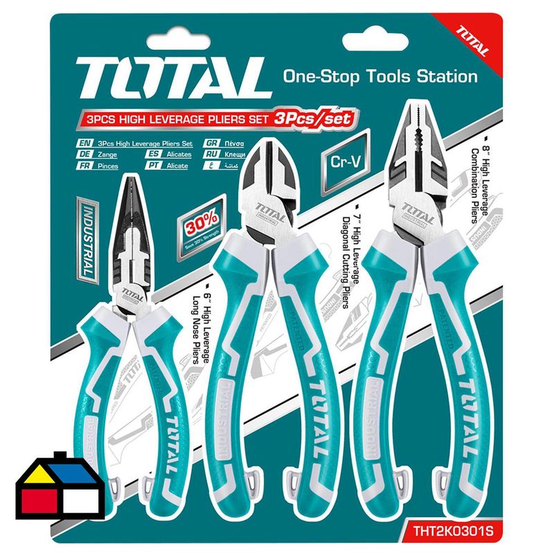 TOTAL - Set de 3 alicates combinados