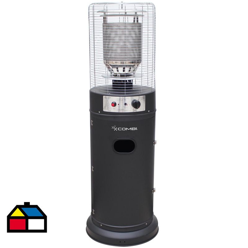 COMBI - Mini Estufa de Patio a Gas Licuado Acero Negro
