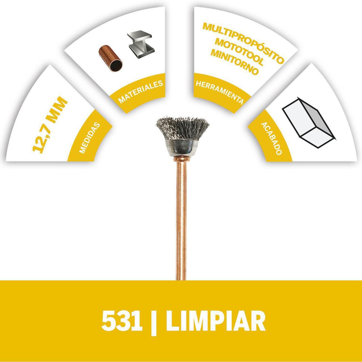 DREMEL - Cepillo acero inoxidable 12,7mm