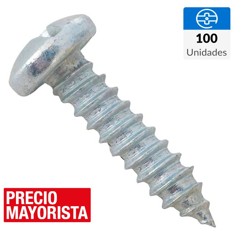 MAMUT - Tornillo Roscalata Cabeza Phillips Metal 3/4 " 10 mm 100 Unidades