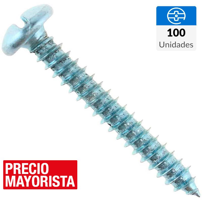 MAMUT - Tornillo Roscalata Cabeza Phillips Metal 1-1/2 " 12 mm 100 Unidades