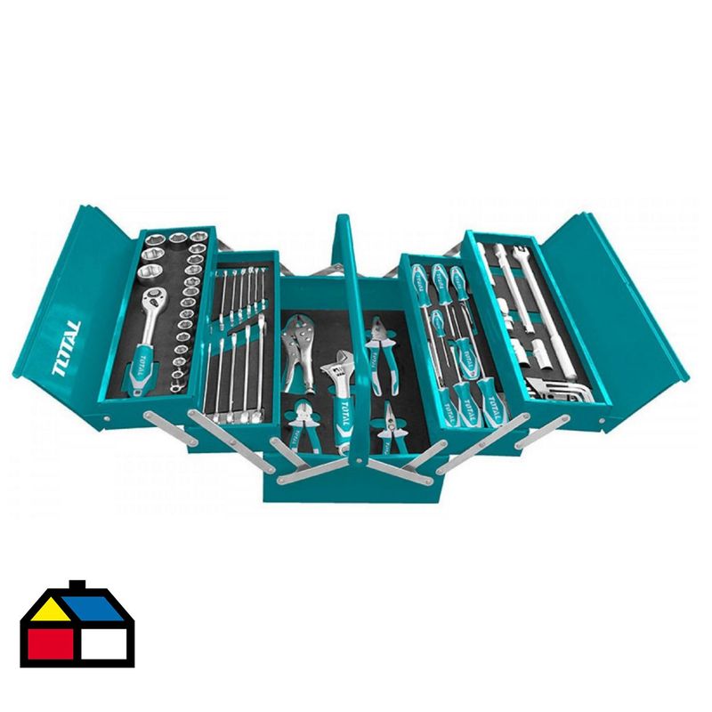 TOTAL - Juego de herramientas 59 piezas caja metalica
