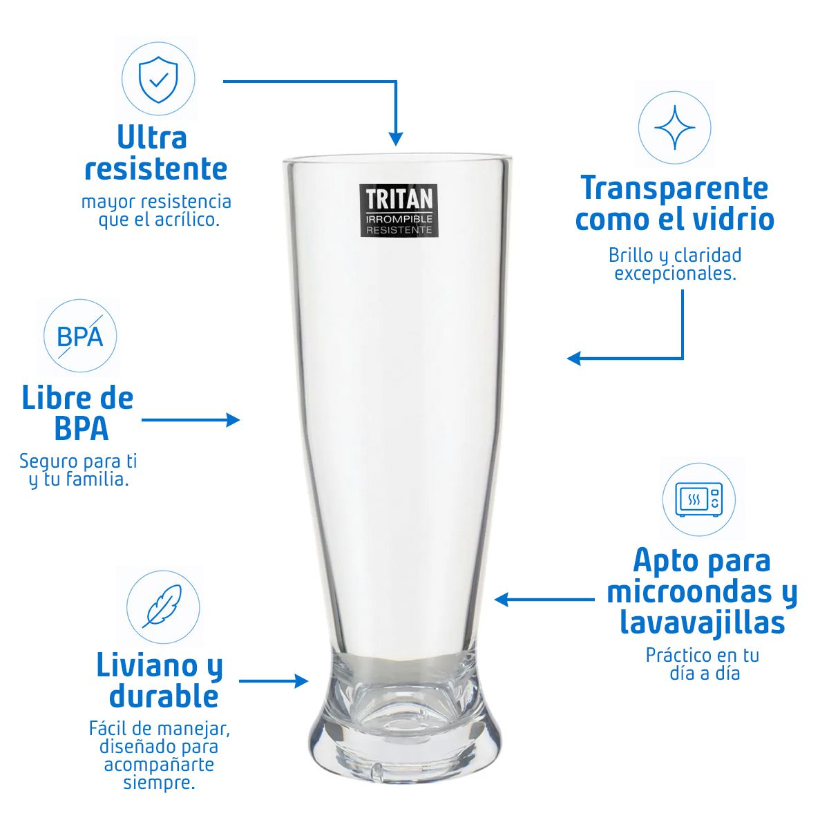 JUST HOME COLLECTION - Vaso Cervecero Tritán Just Home Collection Irrompible 660 ml