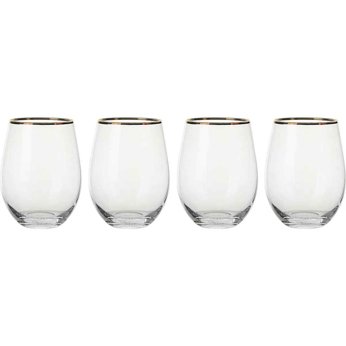 JUST HOME COLLECTION - Set 4 Vasos Bajo de Vidrio 450 ml Transparente