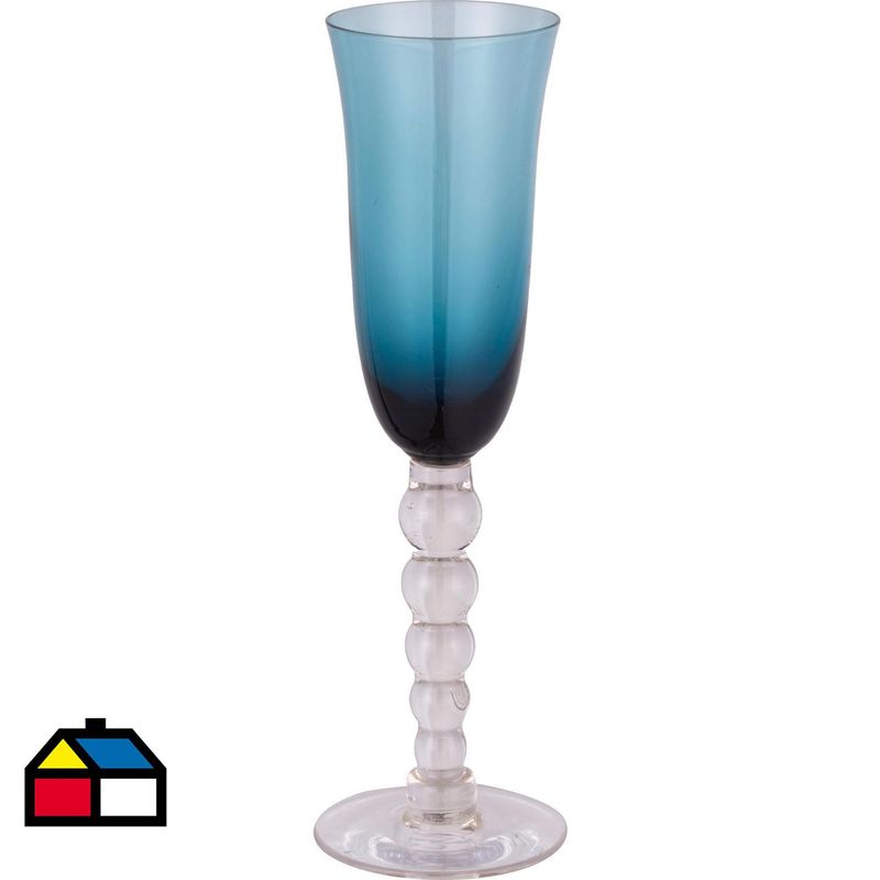 JUST HOME COLLECTION - Copa de Champán 180 ml Vidrio Azul