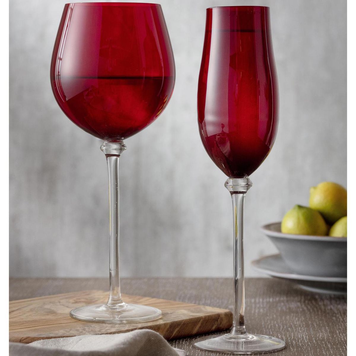 JUST HOME COLLECTION - Copa de Champán 250 ml Vidrio Roja