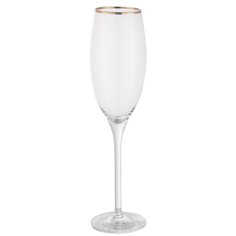 JUST HOME COLLECTION - Copa de Champaña Clásica Borde Dorado 200 ml